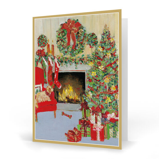 Decorated Living Room Folded Holiday Cards