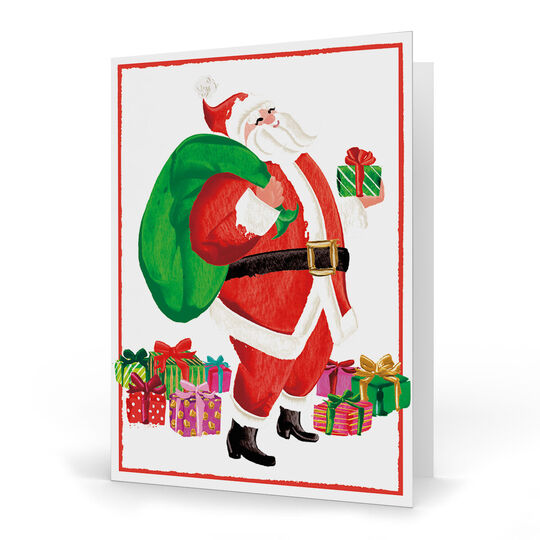 Smiling Santa Folded Holiday Cards