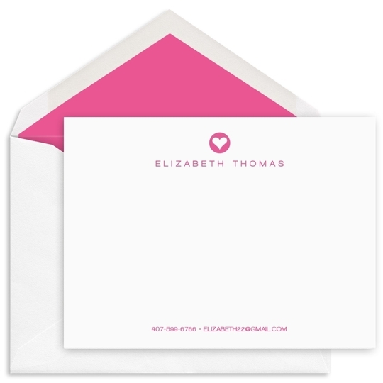 Modern Heart Flat Note Cards - Letterpress