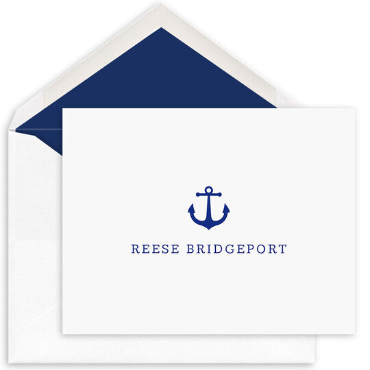 Anchor Folded Note Cards - Raised Ink