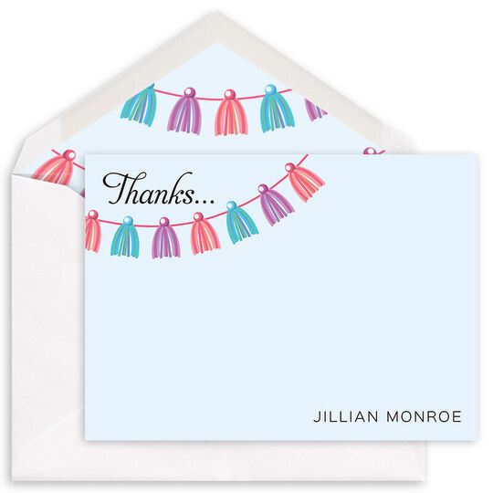 Tassel Banner Flat Thank You Note Cards