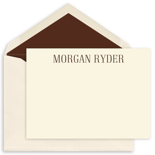 Tall Serif Name Flat Note Cards