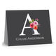 Charcoal Initial Rose Folded Note Cards Image 3 of 3