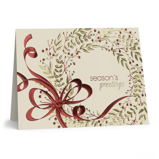 Stylish Season's Greetings Folded Holiday Cards