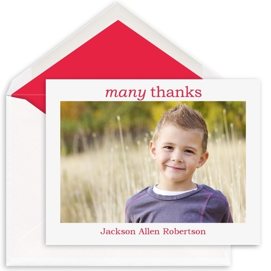 Many Thanks Folded Photo Note Cards