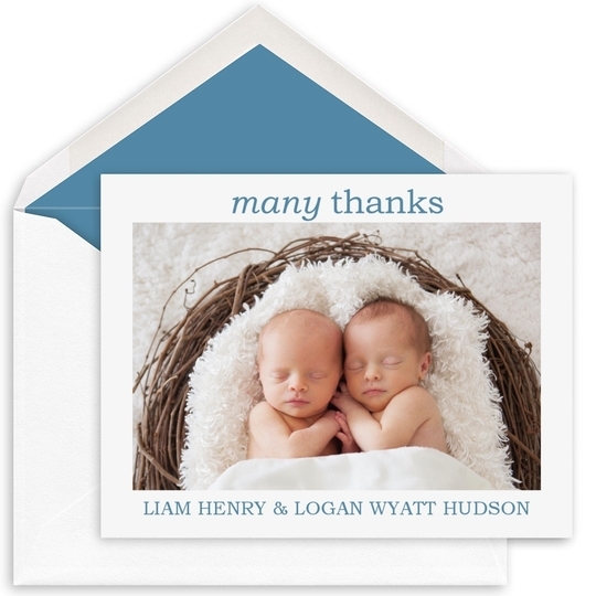 Many Thanks Folded Photo Note Cards