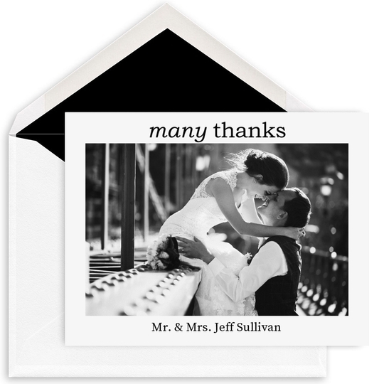 Many Thanks Folded Photo Note Cards