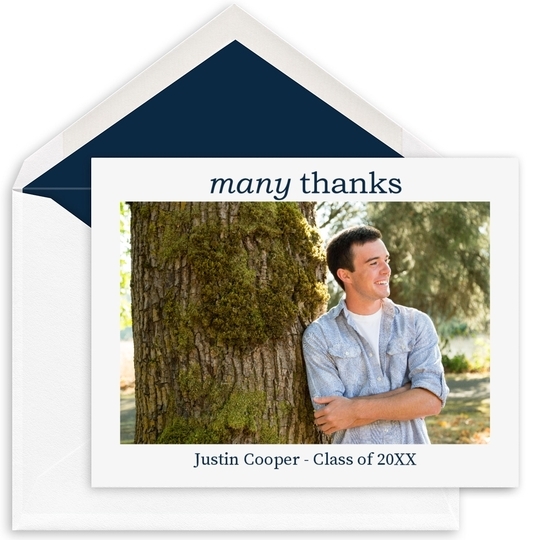 Many Thanks Folded Photo Note Cards