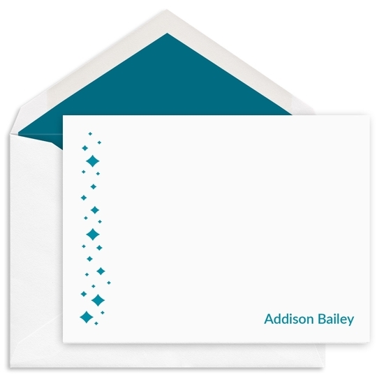 Retro Diamonds Flat Note Cards - Letterpress