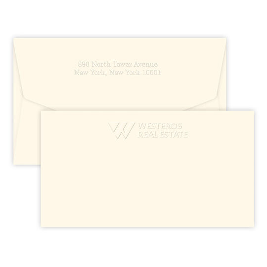 Triple Thick Classic Wide Flat Note Cards with Your Embossed Artwork