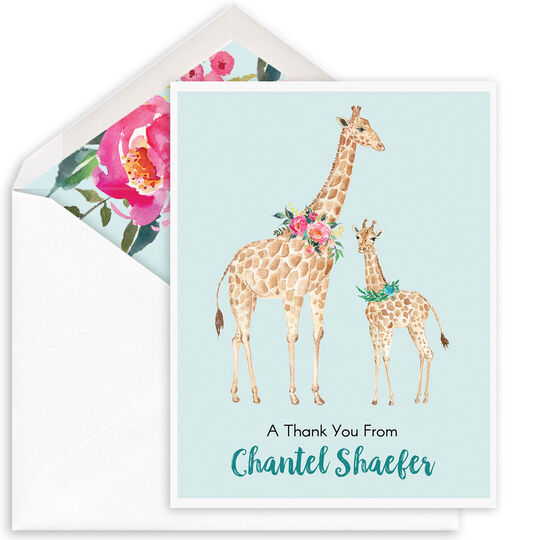 Giraffes Folded Note Cards