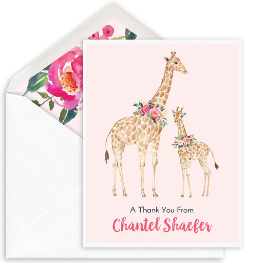 Giraffes Folded Note Cards