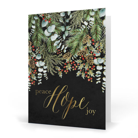 Seasonal Greenery Folded Holiday Cards