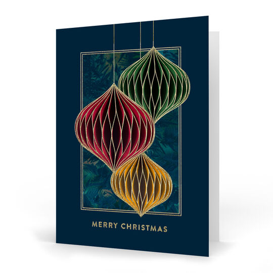 Geometric Ornament Trio Folded Holiday Cards