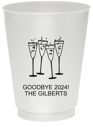 2025 New Years Glasses Colored Shatterproof Cups