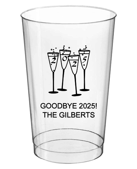 2025 New Years Glasses Clear Plastic Cups