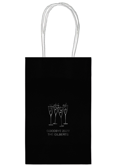 2025 New Years Glasses Medium Twisted Handled Bags