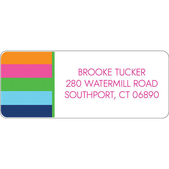 Sorbet Stripes Return Address Labels in a Jar