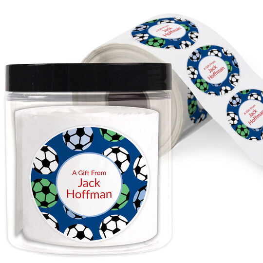 Boys Soccer Gift Stickers in a Jar