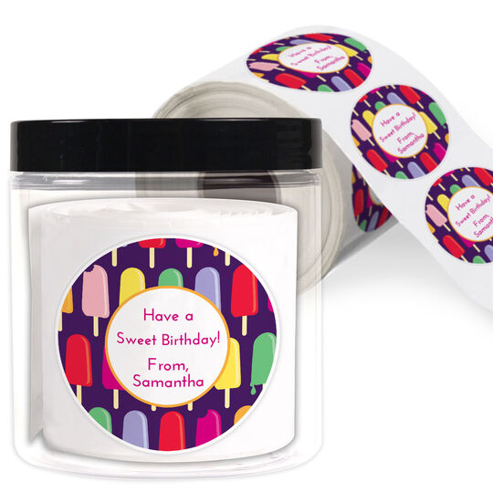 Popsicles Gift Stickers in a Jar