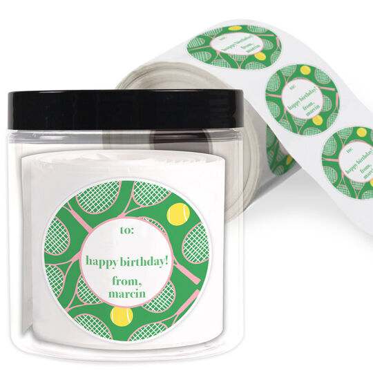 Tennis Gift Stickers in a Jar