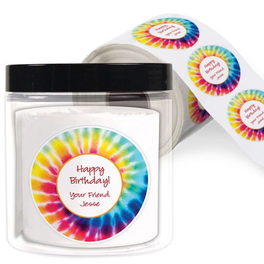 Tie-Dye Gift Stickers in a Jar