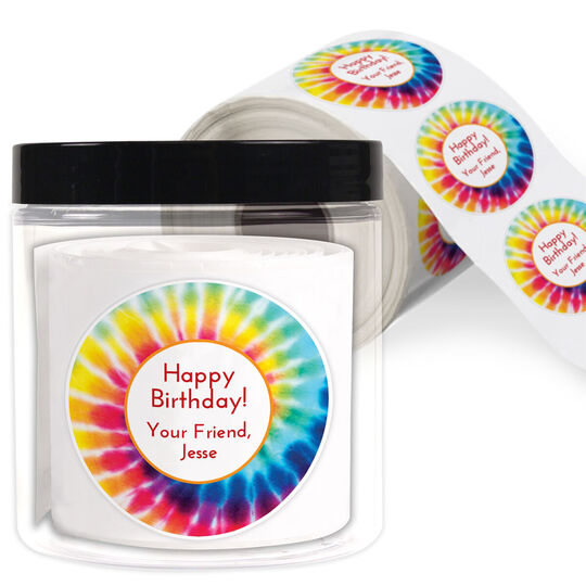 Tie-Dye Gift Stickers in a Jar