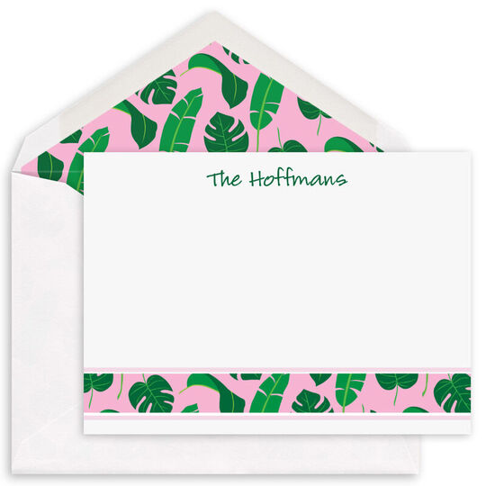 Tropical Palm Leaves Flat Note Cards