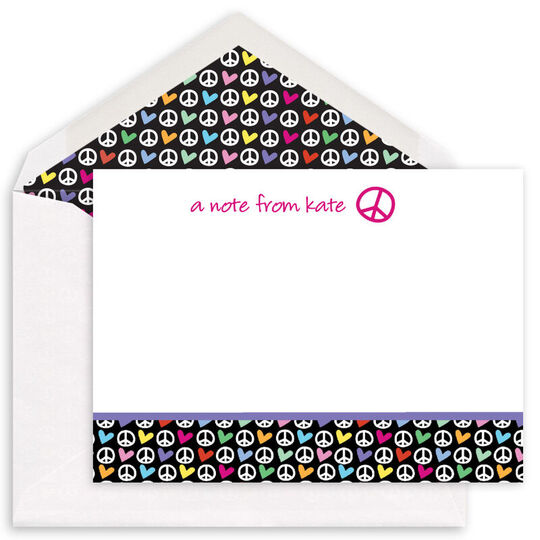 Peace & Hearts Flat Note Cards