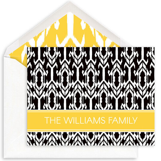 Black and White Ikat Folded Note Cards