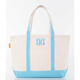 Personalized Medium Baby Blue Trimmed Classic Tote Image 1 of 3