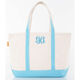 Personalized Medium Baby Blue Trimmed Classic Tote Image 3 of 3