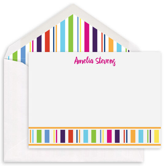 Multi Stripes Flat Note Cards