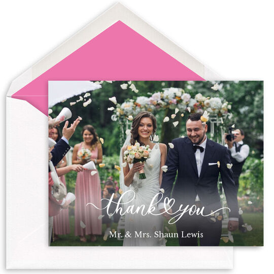 Thank You Heart Folded Photo Note Cards