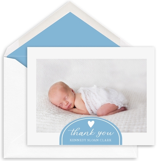 Colorful Tab Thank You Folded Photo Note Cards