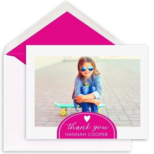 Colorful Tab Thank You Folded Photo Note Cards