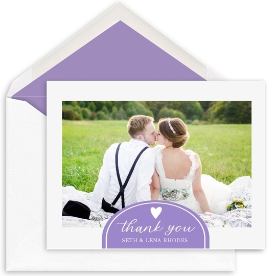 Colorful Tab Thank You Folded Photo Note Cards