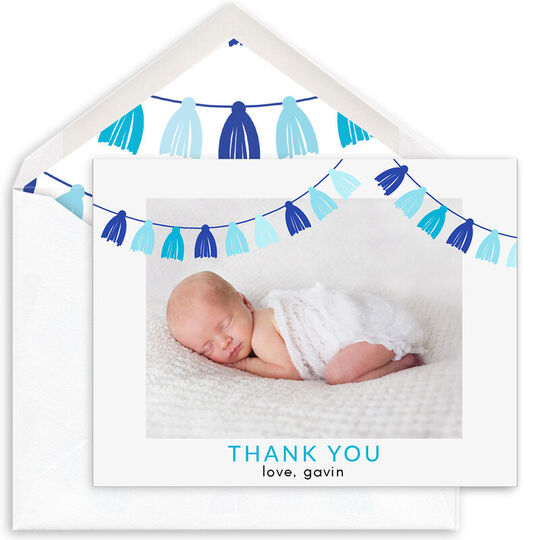 Tassel Banner Folded Photo Note Cards