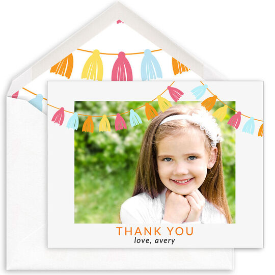 Tassel Banner Folded Photo Note Cards