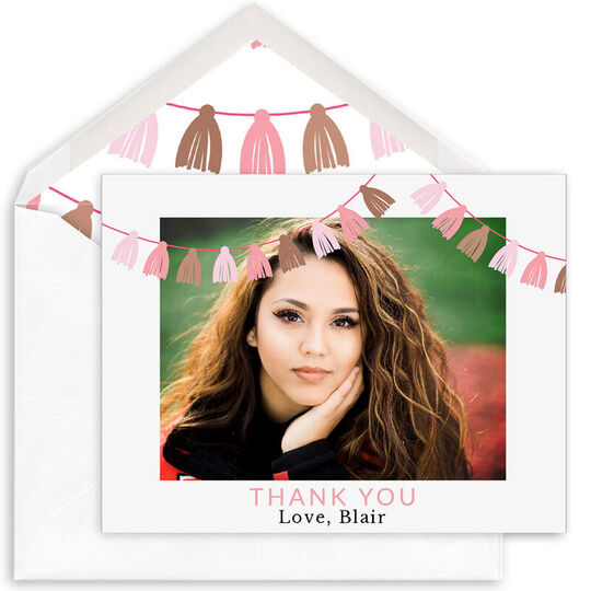 Tassel Banner Folded Photo Note Cards