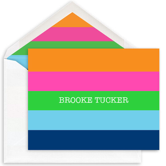 Sorbet Stripes Folded Note Cards