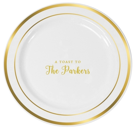 Personalized Create Your Celebration Premium Banded Plastic Plates