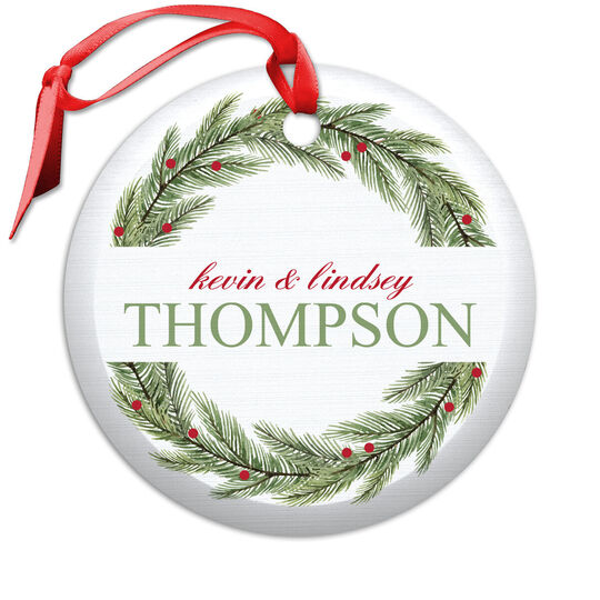 Wreath Beveled Glass Ornament