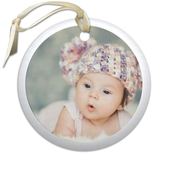 Photo Border Glass Ornament