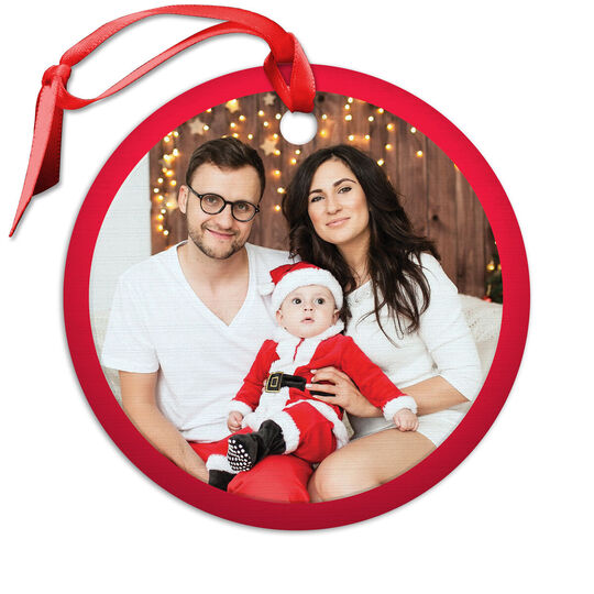 Photo Border Glass Ornament