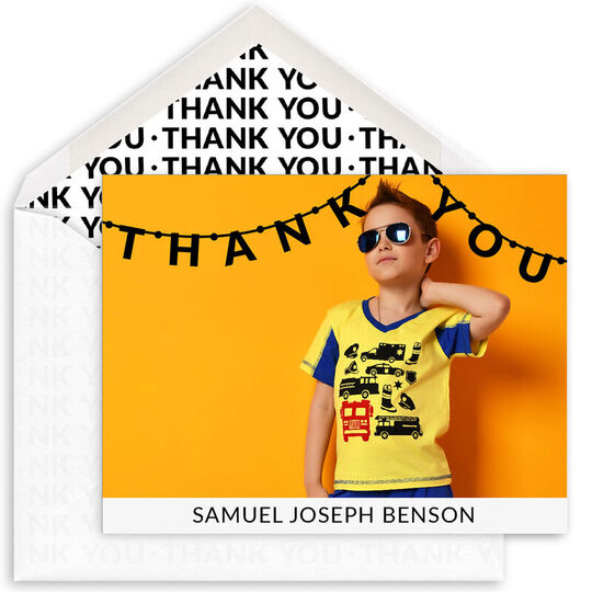 Thank You Banner Folded Photo Note Cards