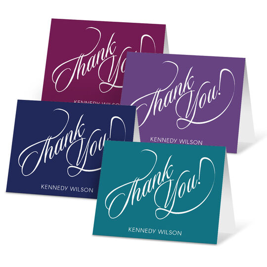 Calligraphy Thank You Folded Note Card Collection