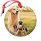 Pet Photo and Paw Beveled Glass Ornament Image 1 of 3