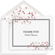 Red Tiny Blossoms Thank You Folded Note Cards Image 1 of 3