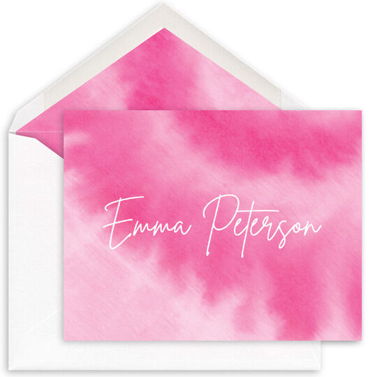 Shades of Pink Tie-Dye Folded Note Cards